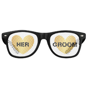 Sunglasses - Heart Fab Her Groom Golden Black