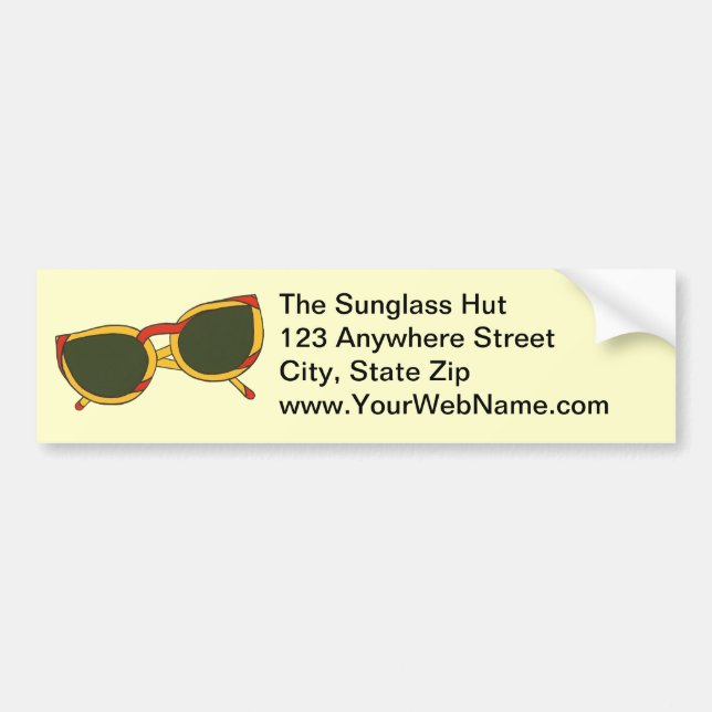 Sunglasses in yellow and red Bumper Stickers (Front)