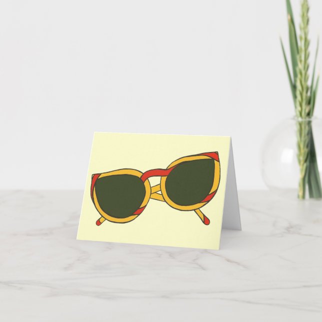 Sunglasses in yellow and red Note Cards (Front)