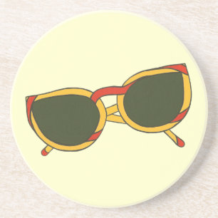 Sunglasses in yellow and red on Beverage Coasters