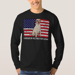 Sunglasses Labrador Retriever Mom Flag American Us T-Shirt
