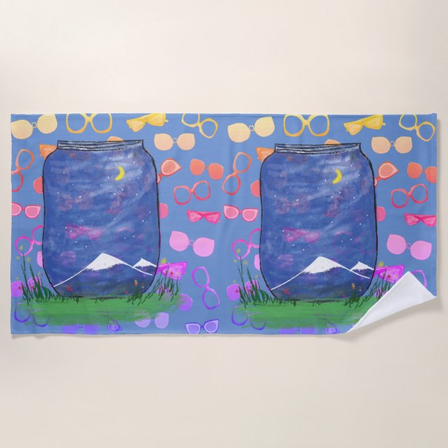  Sunglasses Mountain Outdoor   Beach Towel (Front)