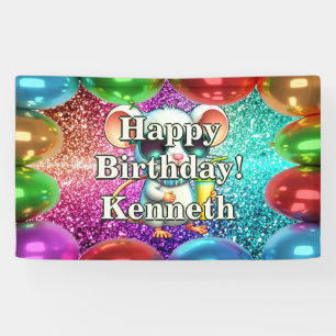 Sunglasses Mouse Personalized character birthday Banner