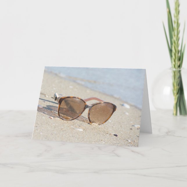 Sunglasses on the beach card (Front)