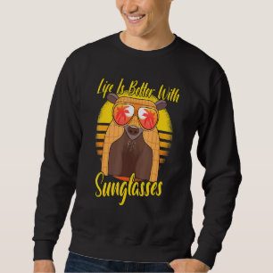 Sunglasses Retro Sunset Beach Vacation Armadillo Sweatshirt