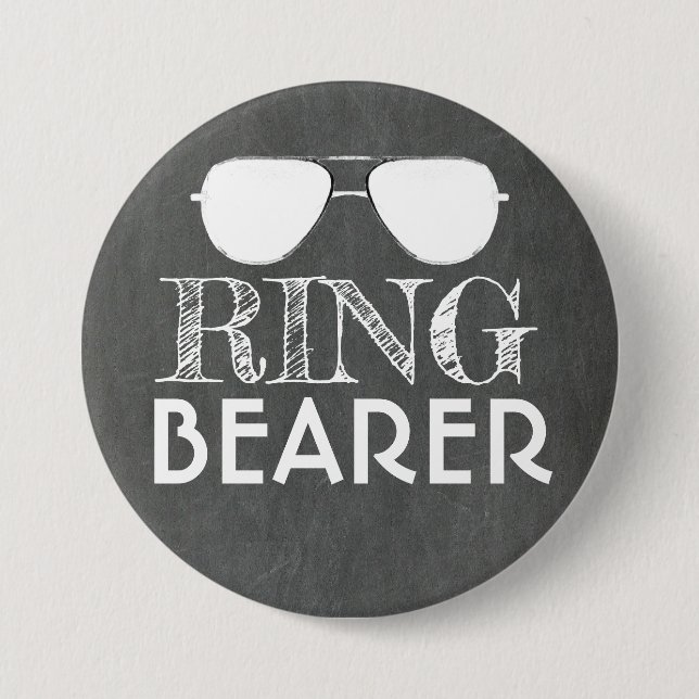 Sunglasses Ring Bearer Ring Security Wedding 3 Inch Round Button (Front)