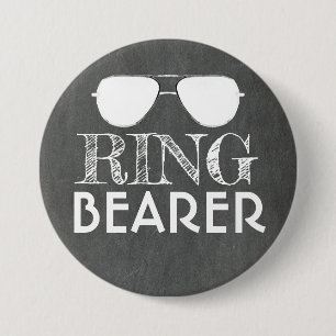 Sunglasses Ring Bearer Ring Security Wedding 3 Inch Round Button