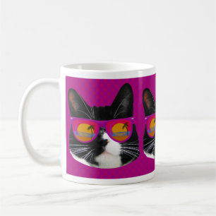 Sunglasses Rocking Tuxedo Cat Fun Art Epic Coffee Mug