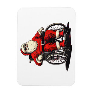 Sunglasses Santa Claus in Wheelchair for Funny Fes Magnet