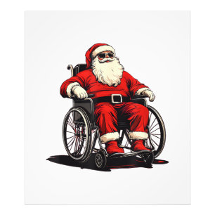 Sunglasses Santa Claus in Wheelchair for Funny Fes Photo Print