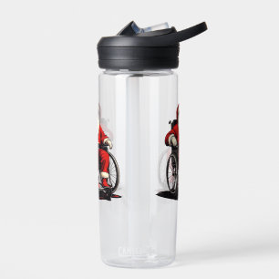 Sunglasses Santa Claus in Wheelchair for Funny Fes Water Bottle