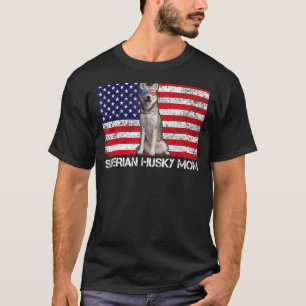 Sunglasses Siberian Husky Mom Flag American Usa Do T-Shirt