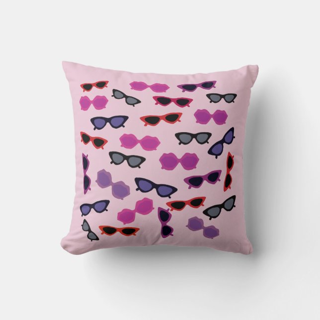 Sunglasses Throw Pillow (Front)