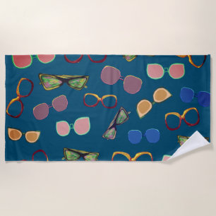 Sunglasses Vintage Beach Mood  Towel