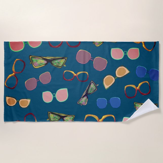 Sunglasses Vintage Beach Mood  Towel (Front)