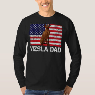 Sunglasses Vizsla Dad Flag American Usa Dog T-Shirt