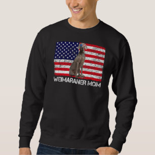 Sunglasses Weimaraner Mom Flag American Usa Dog Sweatshirt