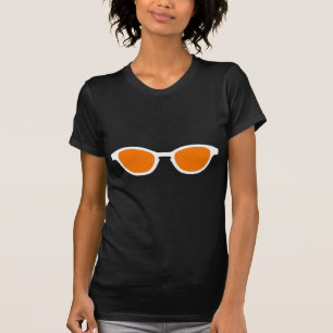 Sunglasses White Rim Orange Lens The MUSEUM Zazzle T-Shirt