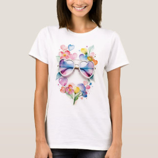 Sunglasses with Flowers T-Shirt