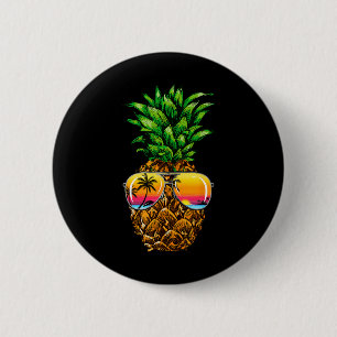 Sungles Pineapple Aloha Hawaii Luau Hawaiian Vacat 2 Inch Round Button