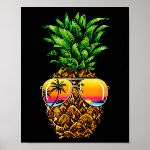 Sungles Pineapple Aloha Hawaii Luau Hawaiian Vacat Poster