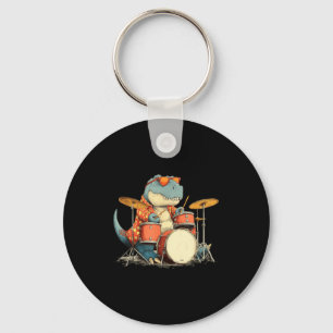 Sungles Rockstar Dinosaur With Cool Drums Costume Keychain