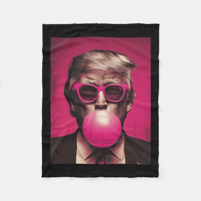 Sungles Trump Bubble Gum  Fleece Blanket (Front)