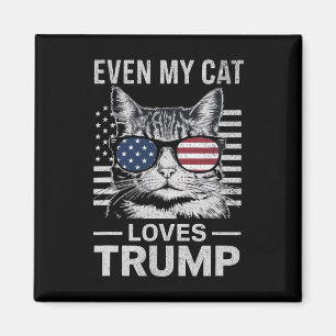 Sungles Usa Flag Even My Cat Loves Trump  Magnet