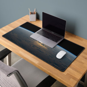 Sunglint Beams Off A Partly Cloudy South Pacific Desk Mat