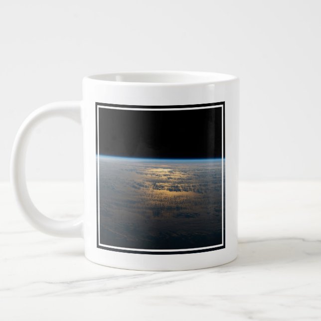 Sunglint Beams Off A Partly Cloudy South Pacific Large Coffee Mug (Left)