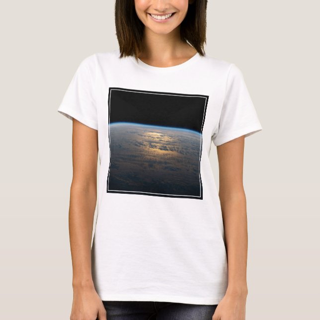 Sunglint Beams Off A Partly Cloudy South Pacific T-Shirt (Front)