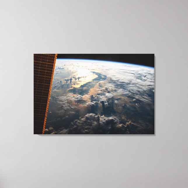 Sunglint Beams Off Celebes Sea In Southeast Asia Canvas Print (Front)