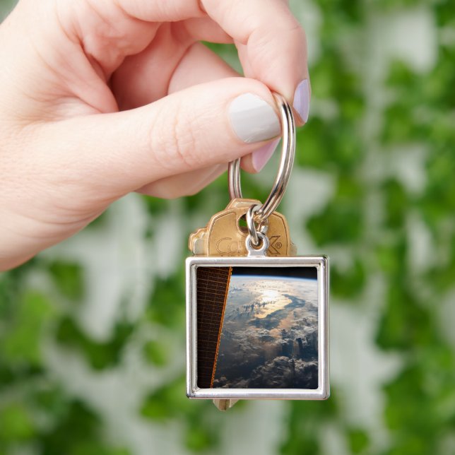 Sunglint Beams Off Celebes Sea In Southeast Asia Keychain (Hand)
