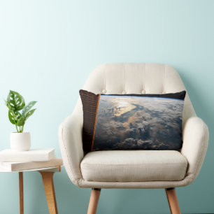 Sunglint Beams Off Celebes Sea In Southeast Asia Lumbar Pillow