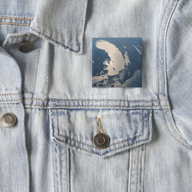 Sunglint Beams Off Lake Michigan 2 Inch Square Button (In Situ)