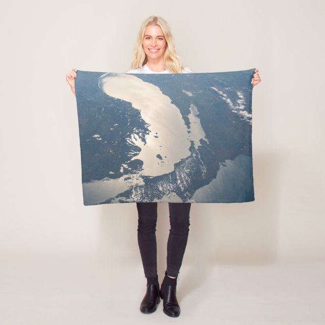 Sunglint Beams Off Lake Michigan Fleece Blanket (In Situ)
