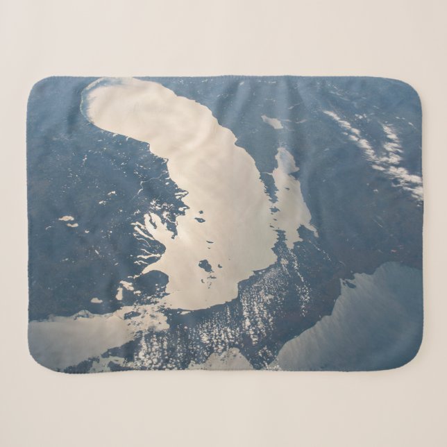 Sunglint Beams Off Lake Michigan Sherpa Blanket (Front (Horizontal))
