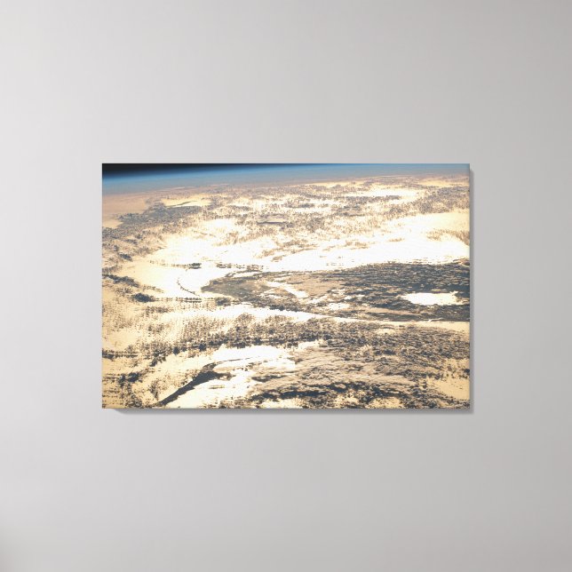 Sunglint Beams Off The Atlantic Ocean Canvas Print (Front)