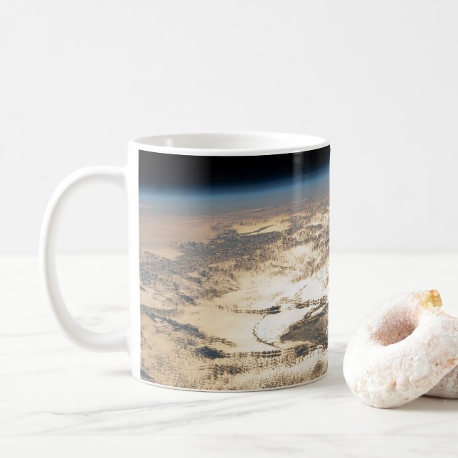 Sunglint Beams Off The Atlantic Ocean Coffee Mug (With Donut)