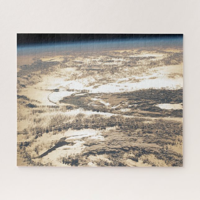 Sunglint Beams Off The Atlantic Ocean Jigsaw Puzzle (Horizontal)