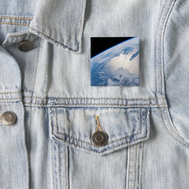 Sunglint Off The Gulf Of St. Lawrence In Canada. 2 Inch Square Button (In Situ)