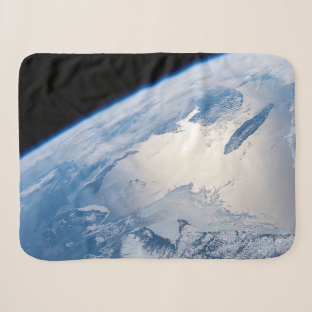 Sunglint Off The Gulf Of St. Lawrence In Canada. Sherpa Blanket (Front (Horizontal))