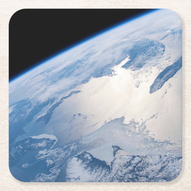 Sunglint Off The Gulf Of St. Lawrence In Canada. Square Paper Coaster (Front)