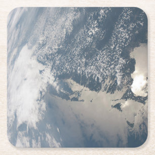 Sunglint On The Waters Of Earth. Square Paper Coaster