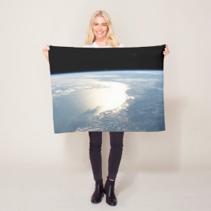 Sunglint Reflects Off The Gulf Of Mexico Fleece Blanket
