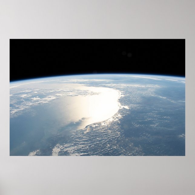 Sunglint Reflects Off The Gulf Of Mexico Poster (Front)