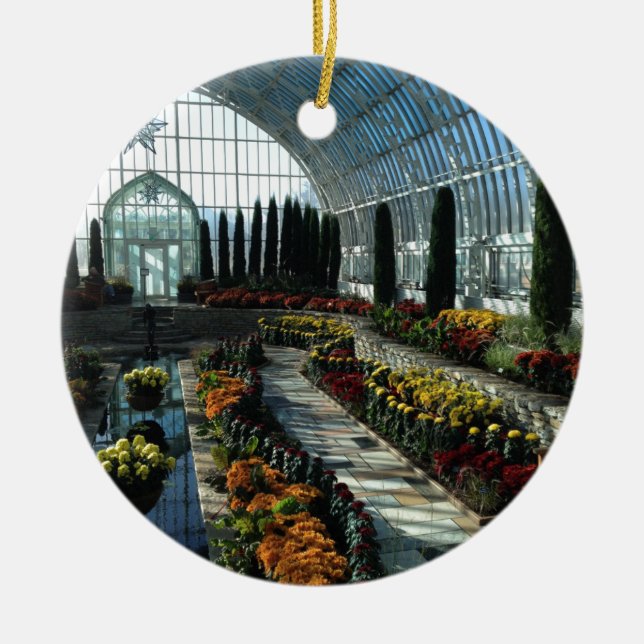 Sunken Garden Room, Como Conservatory, Minnesota Ceramic Ornament (Front)