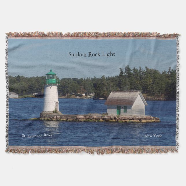 Sunken Rock Light throw blanket (Front)
