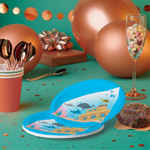 Sunken Ship And Fish Paper Plate