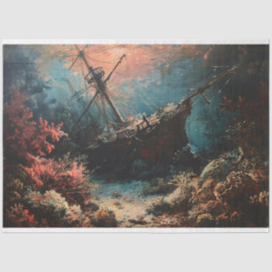 Sunken Ship Nautical Decoupage Tissue Paper